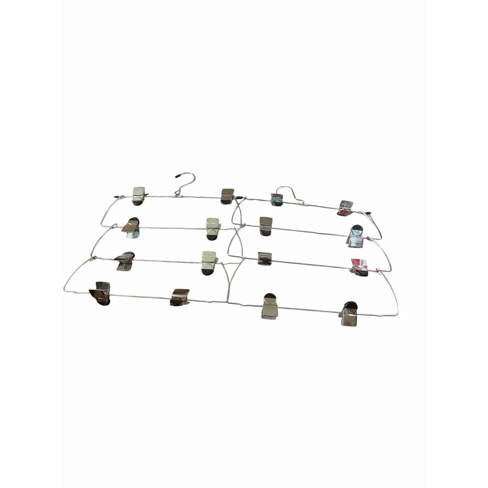 Rubbermaid Vintage Metal Tiered Hanger 4 Tier 8 Clip Pants MCM Collapsable X2